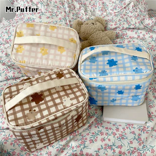 Mr.puffer Túi Đựng Mỹ Phẩm Cỡ Lớn Chống Thấm Nước Họa Tiết Hoạt Hình Xinh Xắn