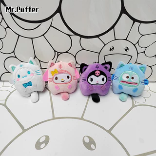 SANRIO Mr.puffer Móc Khóa Hình Búp Bê Nhồi Bông kuromi Đang Ngủ Mặc Ba Lô