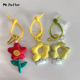 Mr.puffer Phụ Kiện Móc Khóa Túi Xách Thêu Hoa Dễ Thương Có Đệm Vải Cho Bé Gái