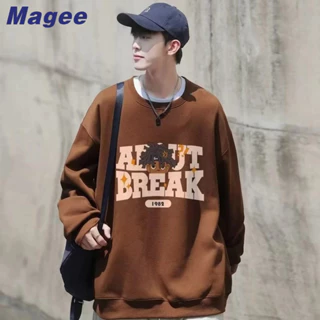 Áo sweater Cổ Tròn Dáng Rộng In Họa Tiết Hoạt Hình Phong Cách Hàn Quốc Thời Trang Cho Nam