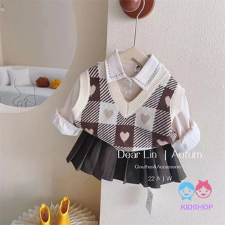 Áo sweater cotton Nguyên Chất Không Tay Phong Cách Mới Mùa Thu 2023 Cho Bé Gái