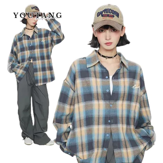 YOUTANG Áo Khoác Cardigan Dáng Rộng Tay Dài Kiểu retro Cho Nam Và Nữ