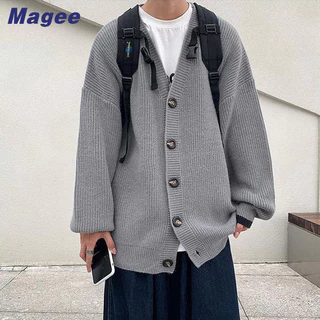 Áo Khoác cardigan Dệt Kim Cổ Chữ v Dáng Rộng Màu Trơn Phong Cách Hàn Quốc Thời Trang Cho Nam Và Nữ