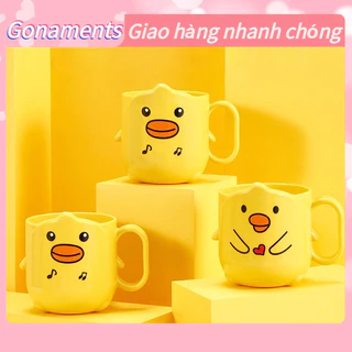 [Hàng Sẵn] Bàn chải đánh răng Cup PP Hoạt hình dễ thương Họa tiết vịt trẻ em Cốc nước cho phòng tắm gia đình Gonaments