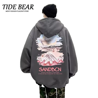 TIDE BEAR Áo Hoodie Dáng Rộng Phong Cách Hàn Quốc Thời Trang Cho Nam Và Nữ