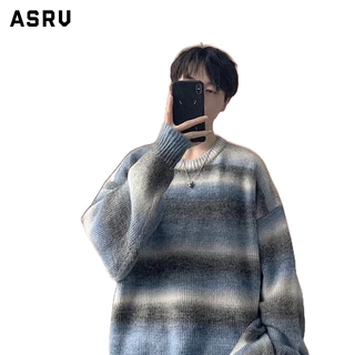 Asrv Áo sweater Dệt Kim Kẻ Sọc Cao Cấp Thời Trang Thu Đông Dành Cho Nam