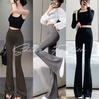 Quần legging cạp cao, ôm vừa, nâng hông, quần ống loe