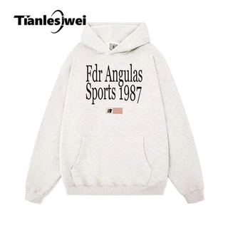 Tianlesiwei Áo Sweatshirt Có Mũ Trùm In Họa Tiết Chữ retro Đường Phố Cao Cấp Mùa Thu Dành Cho Nam Nữ