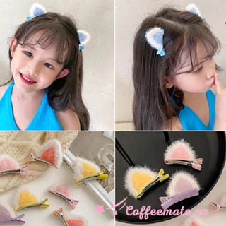 【CF】kẹp tóc hình tai mèo bằng lông nhung 1 cái cho bé gái
