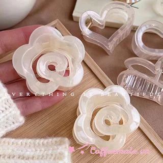 ⚡Kẹp Tóc Móng Vuốt Hình Hoa Trà Trong Suốt 1K Thời Trang Cho Nữ
