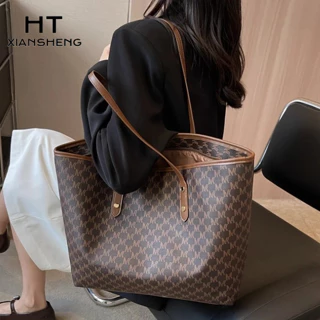 Ht xiansheng Túi tote Đeo Vai Sức Chứa Lớn Phong Cách retro Nhật Bản Và Hàn Quốc Đơn Giản Nhỏ Gọn Dành Cho Bạn Nữ