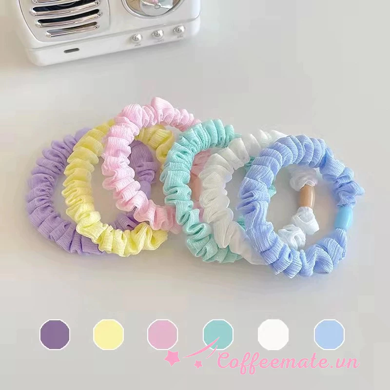 ⚡CM⚡Dây buộc tóc bằng vải màu sắc ngọt ngào phong cách thời trang Hàn Quốc