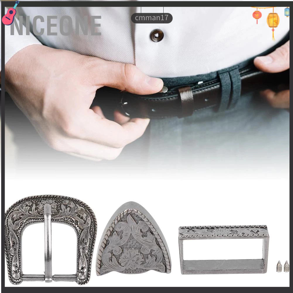 NiceOne  Bộ khóa thắt lưng hợp kim khắc thủ công theo phong cách cổ điển cho phụ kiện yên xe