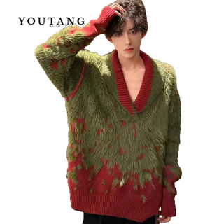 Youtang Áo Sweater Cổ Chữ V Màu gradient Thời Trang Thu Đông Cao Cấp Thường Ngày Cho Nam Và Nữ