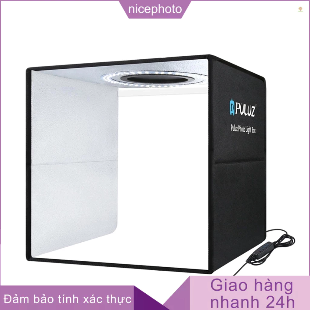 Puluz Hộp Đèn led Chụp Ảnh mini 6 Màu Có Thể Gấp Lại Kèm 80 Đèn led