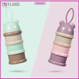 TinyLand Hộp đựng sữa bột 3 lớp kiểu ếch thực phẩm có thể xếp chồng lên nhau cho trẻ mới biết đi Trẻ em