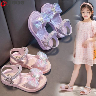 Sandal Đế Mềm Đính Nơ Thời Trang Mùa Hè 2023 Cho Bé Gái