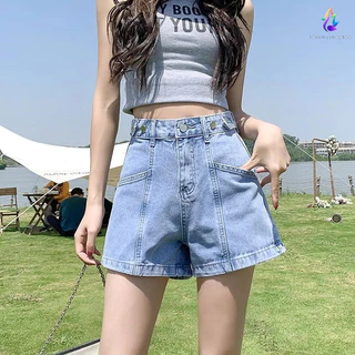 Quần Short Denim Mỏng Dáng Chữ a Lưng Cao Thời Trang Mùa Hè 2023 Mới