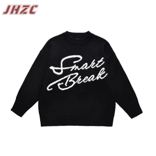 Jhzc Áo sweater Dệt Kim Cổ Tròn Dáng Rộng Mềm Mại Thời Trang Thu Đông Dành Cho Cặp Đôi