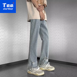 Quần Jeans Nam Dài Mài Rách Thời Trang Hàn