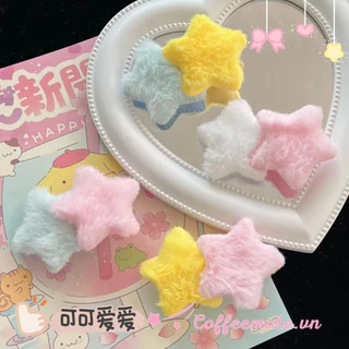 【CF】Plush sao kẹp tóc ngọt ngào đáng yêu ngày buộc Plush tóc Clip tóc Bangs Pentagram tóc Clip