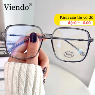 Kính Giả Cận Nam Nữ VIENDO Gọng Kính Cận Vuông Đổi Màu Chống Ánh Sáng Xanh Chống Tia UV Thời Trang 0/-0.5/-1.0/-1.5/-2.0/-2.5/-3.0/-3.5/-4.0/-4.5/-5.0/-5.5/-6.0