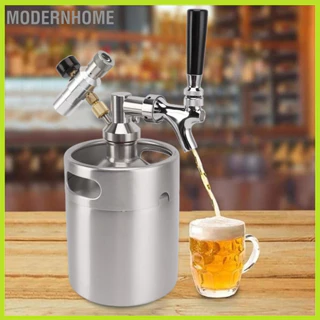 ModernHome Mini Thùng Rượu Inox Keg Bộ 2L Growler Với Bia Đồ Uống Đựng 60PSI Đồng Hồ Đo Áp Lực