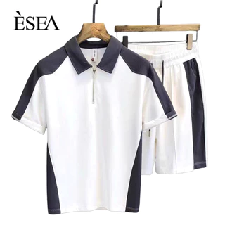 Bộ đồ thể thao nam ESEA, thời trang và phổ biến của Mỹ retro Nhật Bản quần short ngắn tay unisex mùa hè chất lượng cao, phù hợp cho cả nam và nữ