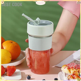 Best cook Máy ép trái cây điện 350ml Cốc 5W 18000 vòng / phút USB xay sinh tố mini cầm tay có dây buộc ống hút cho văn phòng trường học tại nhà