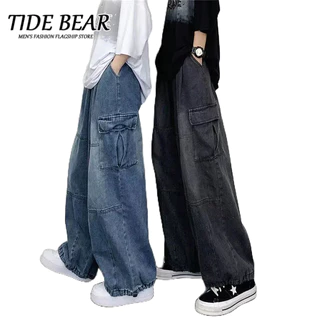 TIDE BEAR Quần jean ống rộng quần nam ống rộng quần