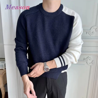 Áo len dệt kim sọc nam Meason CREW CRACK KNIT Áo len giản dị tối giản