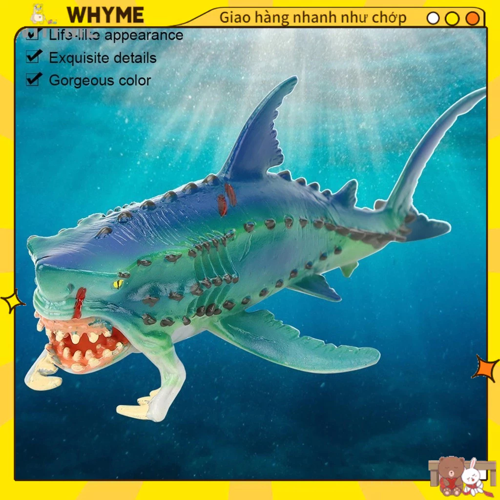 [Hàng Sẵn]  Mô hình cá mập đồ chơi nhân hình nội thất bằng nhựa cho bé - đồ chơi cá mập megalodon, cá voi xanh sát thủ WHYME