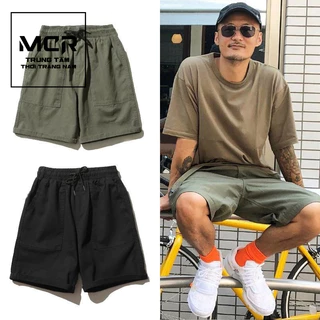 MCR Shawn Yue Cùng Phong Cách Hồng Kông Phong Cách ins Quần Short Nam Mùa Hè Nhật Bản Đơn Giản Thẳng Quần Rời Năm Điểm Quần