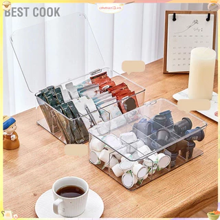 Best cook Cà Phê Gia Vị Tổ Chức Thú Cưng Trong Suốt Có Thể Tháo Rời Vách Ngăn Trà Túi Gói Người Cho Tất Bảo Quản