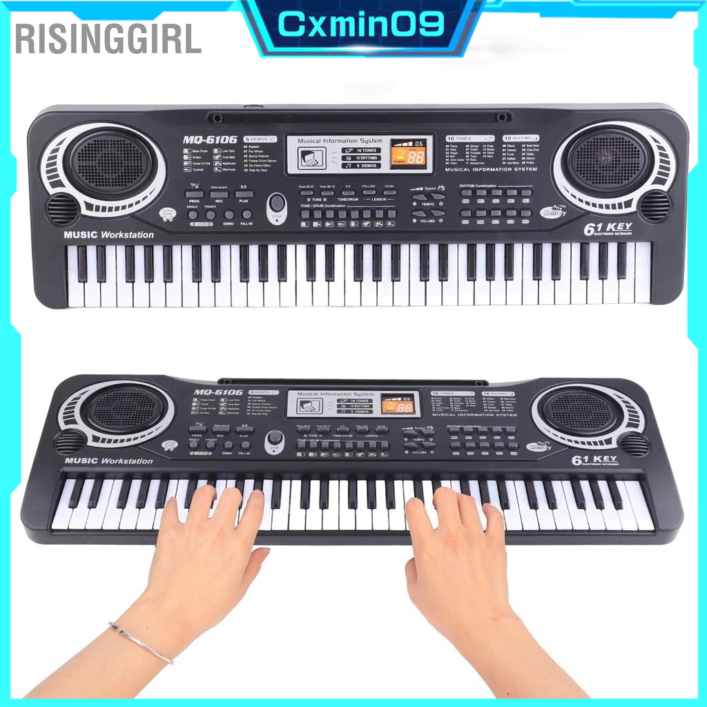 RisingGirl Trẻ em 61 phím Organ điện tử Giáo dục sớm cho bé Đồ chơi đàn piano nhỏ