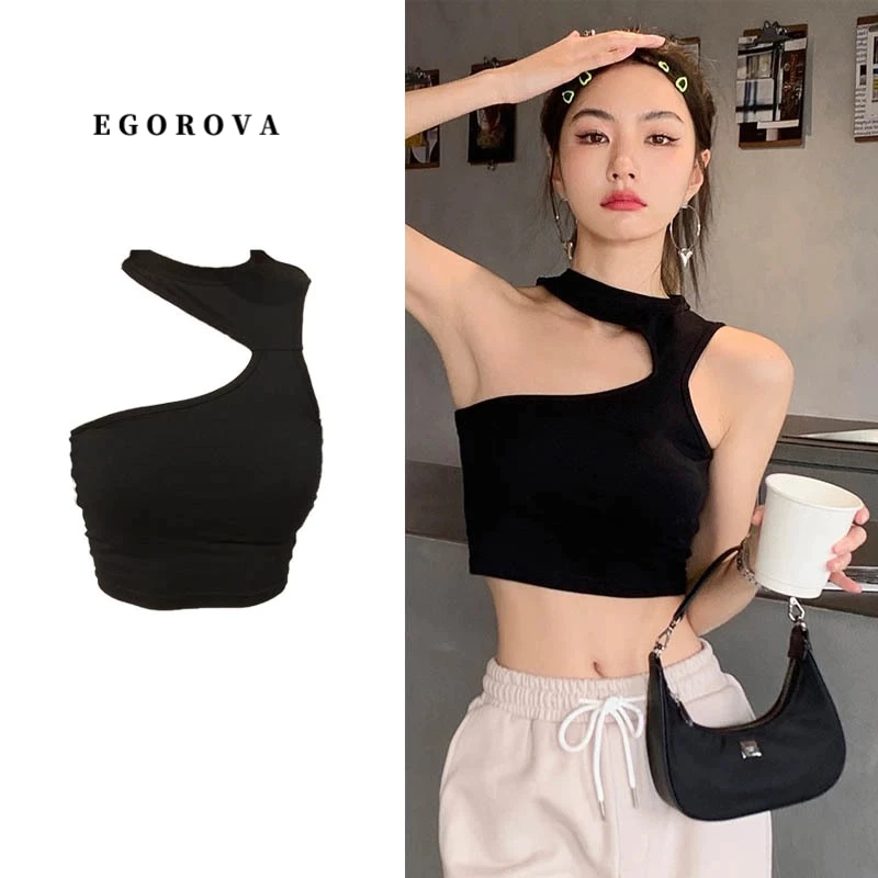 Áo Croptop Sát Nách Màu Đen Thời Trang Mùa Hè Quyến Rũ Cho Nữ