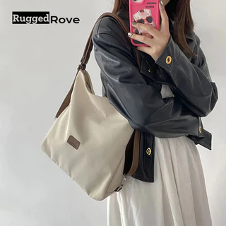 Rugged Rove Túi đeo vai nữ HOT với vải canvas đơn giản Túi tote đi lại đa năng dung tích lớn