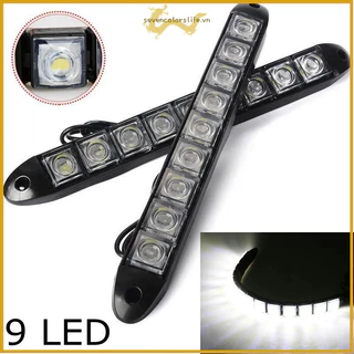 Đèn led 9 Bóng Tự Động 320-400lm Chống Ăn Mòn Dùng Ban Ngày Cho Xe Hơi