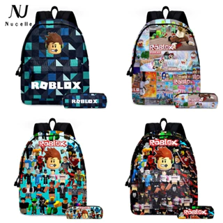 Nucelle Game roblox Bộ hai mảnh túi đi học dành cho học sinh tiểu học và trung học ba lô trẻ em