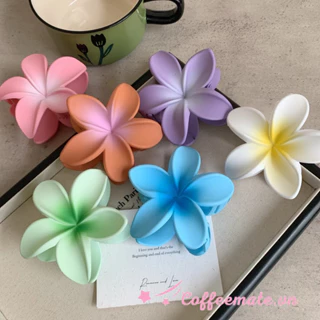 【CF】Vuốt Tóc Hoa, Kẹp Tóc Frangipani Matte Emijay, Nhựa Thời Trang Phong Cách Hàn Quốc Kẹp Bé Gái Kẹp Cá Mập Kỳ Nghỉ