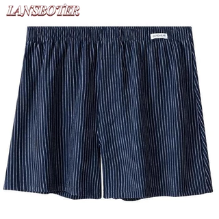 Quần short nam LANSBOTER Thiết kế sọc cổ điển Nhật Bản đơn giản cotton thoải mái quần short boxer thông thường