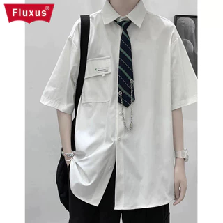Áo sơ mi nam Fluxus Nhật Bản retro mỏng JK tie áo sơ mi nam mùa hè Hàn Quốc dáng rộng cặp đôi màu trơn phù hợp