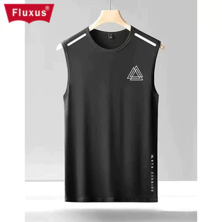 Áo vest lụa băng Fluxus nam mỏng cổ tròn lưới thoáng khí nhanh khô thể thao áo thun không tay rộng