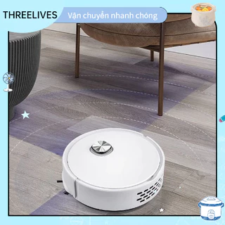 [Hàng Sẵn] Robot Hút Bụi 3 Trong 1 Chống Rơi Thông Minh Chân Không Mạnh Tránh Chướng Ngại Vật Cho Lông Thú Cưng Sàn Vệ Sinh Hàng Ngày trắng THREELIVES