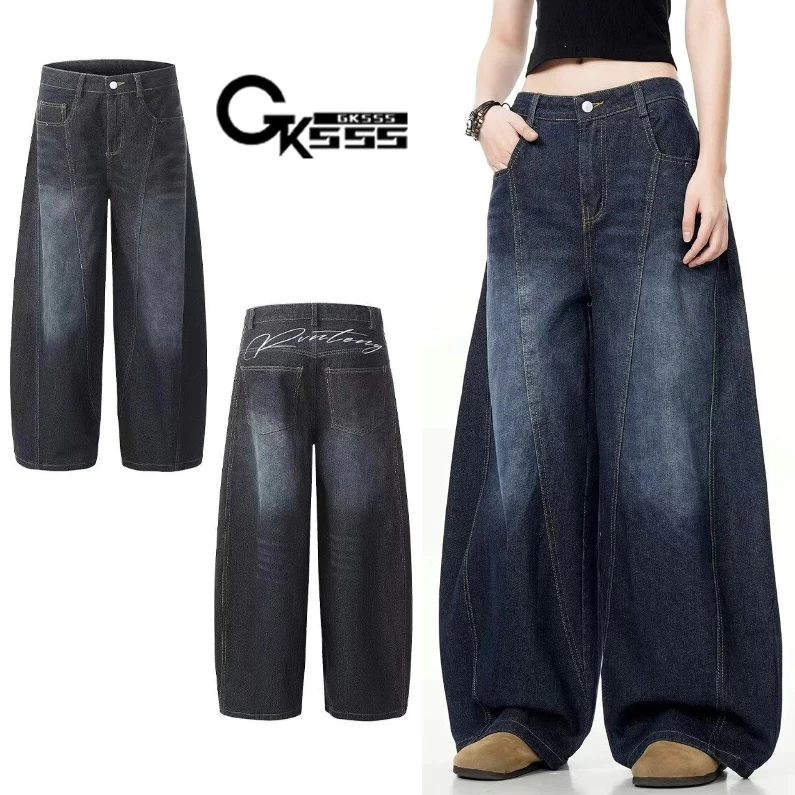 Quần jean nam Gksss kiểu Mỹ cổ điển dáng rộng giản dị chất lượng cao phong cách trung tính quần jean scimitar