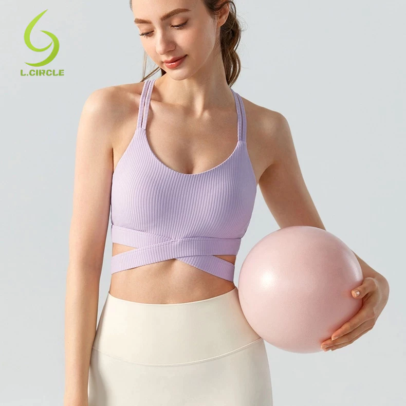 [L.circle] Áo vest yoga lưng đẹp kèm miếng đệm ngực áo ngực thể thao chống sốc một mảnh