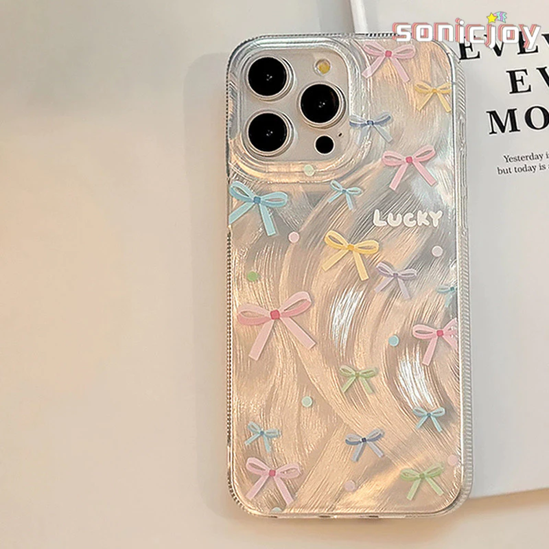 Ốp lưng Thắt Nơ Nhiều Màu Sắc Cho IPhone 11 12 13Mini 14 15Plus 11 Pro Max X XS XR XS Max 7 8 Plus-SY