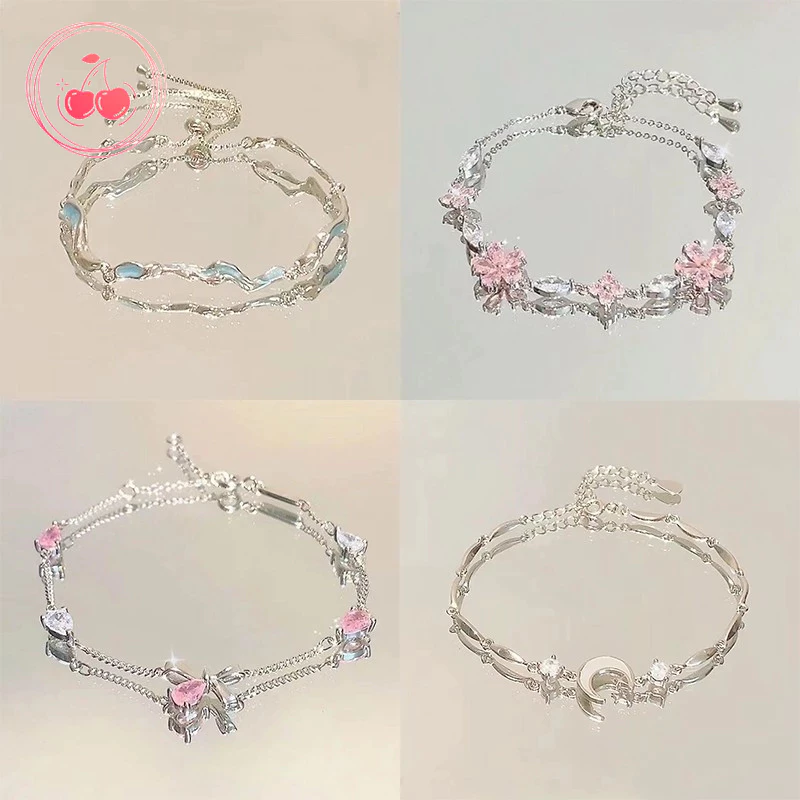 💞Cherry💞 1 Vòng tay sang trọng thời trang dành cho nữ Thích hợp để mặc hàng ngày và dự tiệc