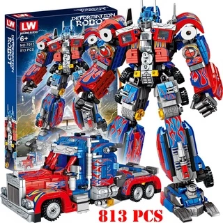 [813 CHI TIẾT-HÀNG CHUẨN] BỘ ĐỒ CHƠI XẾP HÌNH ROBOT Transformer OPTIMUS - Lắp Ráp Robot Người Máy Biến Hình siêu né