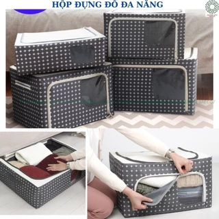 Túi đựng quần áo khung thép 88l Gấp gọn tiện lợi,hộp đựng chăn màn gấp gọn Hương Anh Decor